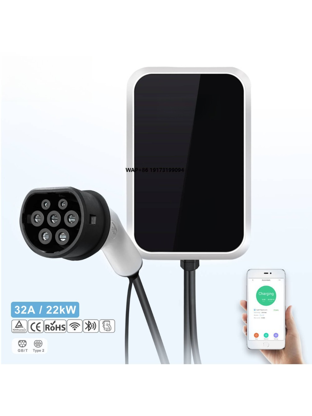 Stazione di Ricarica EV AC da  - 22Kw Wallbox Type 2 Ocpp Rfid recensione e prezzo